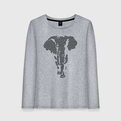Лонгслив хлопковый женский Африканский слон пуантель, цвет: меланж