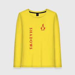 Лонгслив хлопковый женский Assassins creed - shadows red, цвет: желтый