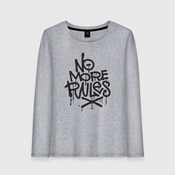 Лонгслив хлопковый женский Никаких больше правил, цвет: меланж