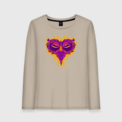 Лонгслив хлопковый женский Violet owl, цвет: миндальный