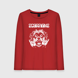 Лонгслив хлопковый женский Scorpions rock dog, цвет: красный