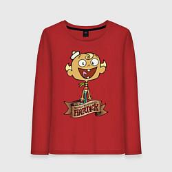 Лонгслив хлопковый женский Флэпджек - матрос, цвет: красный