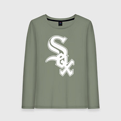 Лонгслив хлопковый женский Chicago white sox - baseball, цвет: авокадо