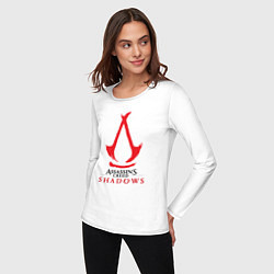 Лонгслив хлопковый женский Assassins Creed Shadows - badge, цвет: белый — фото 2