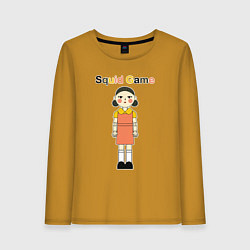Лонгслив хлопковый женский Doll squid game, цвет: горчичный
