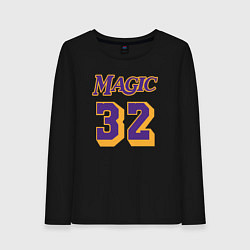 Лонгслив хлопковый женский Magic 32, цвет: черный