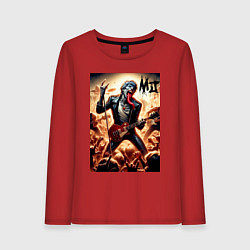 Лонгслив хлопковый женский Mick Jagger - Rolling Stones, цвет: красный