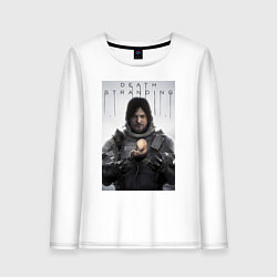 Лонгслив хлопковый женский Death Stranding - Norman Reedus, цвет: белый