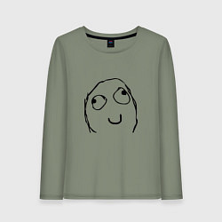 Лонгслив хлопковый женский Невдупленыш мем, цвет: авокадо