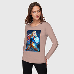 Лонгслив хлопковый женский Марин Китагава косплей Dragon Ball, цвет: пыльно-розовый — фото 2