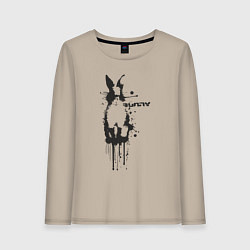 Лонгслив хлопковый женский Banksy bunny, цвет: миндальный