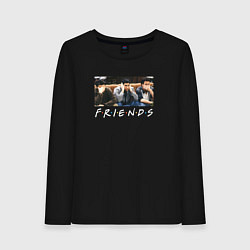 Лонгслив хлопковый женский Друзья, цвет: черный