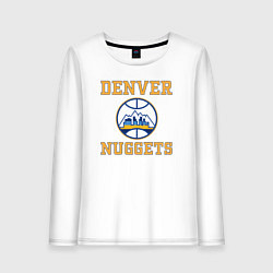 Лонгслив хлопковый женский Денвер Наггетс, цвет: белый