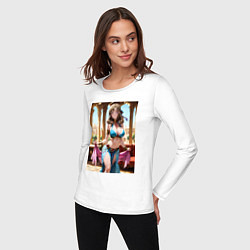 Лонгслив хлопковый женский Mamako oosuki в одежде танцощицы, цвет: белый — фото 2