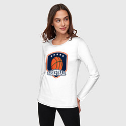 Лонгслив хлопковый женский Stars basketball, цвет: белый — фото 2