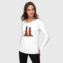 Лонгслив хлопковый женский Karate chess, цвет: белый — фото 2