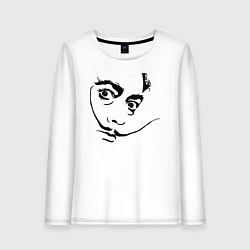 Лонгслив хлопковый женский Известный силуэт Сальвадора Дали, цвет: белый