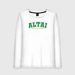 Лонгслив хлопковый женский Altai soul and mountains, цвет: белый