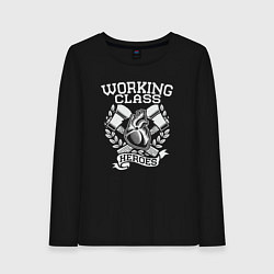 Лонгслив хлопковый женский Герои рабочего класса, цвет: черный