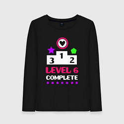 Лонгслив хлопковый женский 6 уровень пройден, цвет: черный