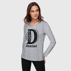 Лонгслив хлопковый женский D - dentist, цвет: меланж — фото 2