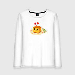 Женский лонгслив Пироженка на тарелке