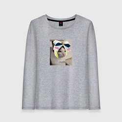 Лонгслив хлопковый женский Становясь волшебницей Алиса, цвет: меланж
