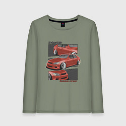 Лонгслив хлопковый женский Toyota Altezza - Lexus IS300 Японский Стиль, цвет: авокадо