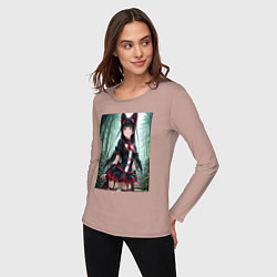 Лонгслив хлопковый женский Рори Меркурия в лесу, цвет: пыльно-розовый — фото 2