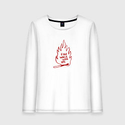 Лонгслив хлопковый женский Fire Walk With Me, цвет: белый