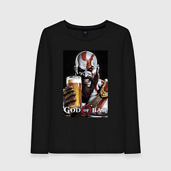 Лонгслив хлопковый женский Kratos - god of bar, цвет: черный