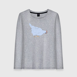 Лонгслив хлопковый женский Курочка голубая, цвет: меланж