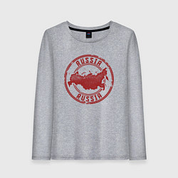 Лонгслив хлопковый женский Россия, цвет: меланж