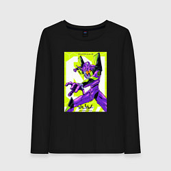 Лонгслив хлопковый женский Неон Генезис Евангелион, цвет: черный