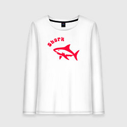 Женский лонгслив Акула-красный силуэт