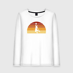 Лонгслив хлопковый женский Dunk basketball, цвет: белый