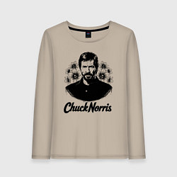 Женский лонгслив Чак Норрис в цветах