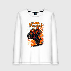 Женский лонгслив Speed demon мотоциклист