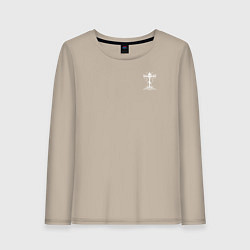 Женский лонгслив Спаси и сохрани белый арт