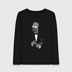 Лонгслив хлопковый женский Homer godfather, цвет: черный