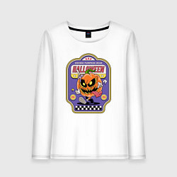 Лонгслив хлопковый женский Zombie halloween, цвет: белый