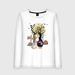 Женский лонгслив Полнолуние в Хэллуин