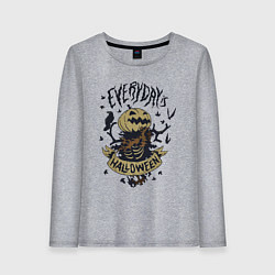 Женский лонгслив Хэллоуин пугало-тыква