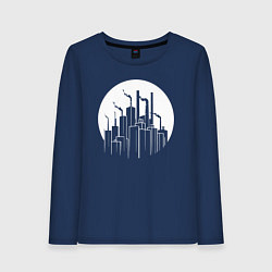 Лонгслив хлопковый женский Лунный завод, цвет: тёмно-синий