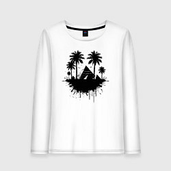 Лонгслив хлопковый женский Тени вечности Египта, цвет: белый