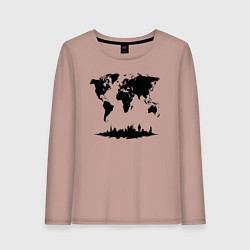 Женский лонгслив Мир в тени города