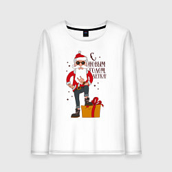 Лонгслив хлопковый женский С Новым годом, детка, цвет: белый