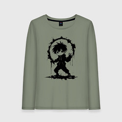 Лонгслив хлопковый женский Banksy аниме, цвет: авокадо