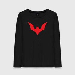 Лонгслив хлопковый женский Red Batman logo, цвет: черный