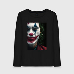 Лонгслив хлопковый женский Джокер - Хоакин Феникс, цвет: черный